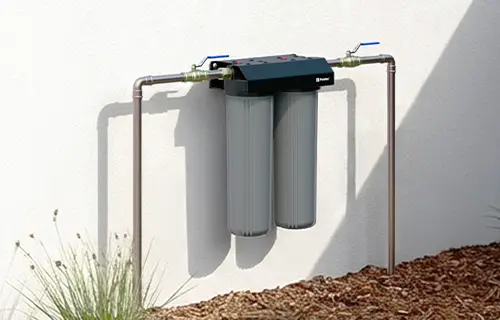 Essential dual whole house filter for mains water in Australia and New Zealand